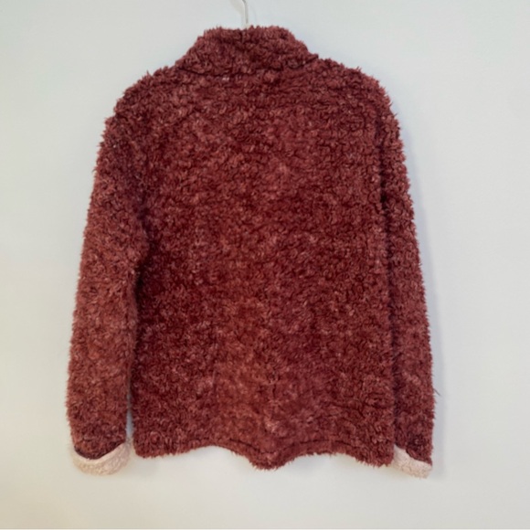 Weatherproof Vintage 1948 Cranberry Red‎ Faux Shearling Quarter Zip - Picture 6 of 7